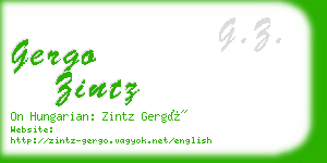 gergo zintz business card
